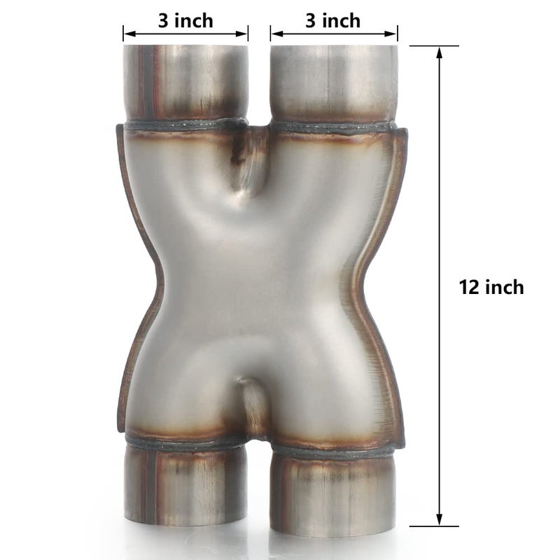 LCGP 3 Inch Inlet X Pipe,Universal Stainless Steel Diesel X-Pipe - Image 2